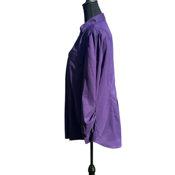 Women’s purple long sleeve button blouse by Alpha Sz 14 lining polyster & spndex - Picture 4 of 5